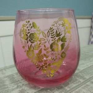 Pink/Gold Stemless wine glasses